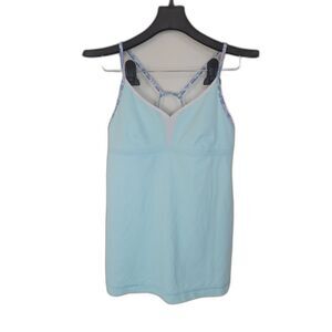 Lululemon Live Lightly Tank Aquamarine / Twiggy Printed Power Purple / White